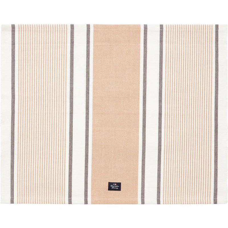 Striped Organic Cotton Rib Tabletti 40x50 cm, Beige/Valkoinen