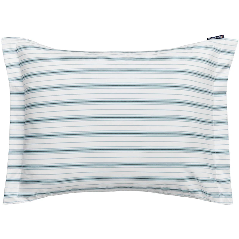 Striped Poplin Tyynynpäällinen 50x60 cm, Valkoinen/Eucalyptus