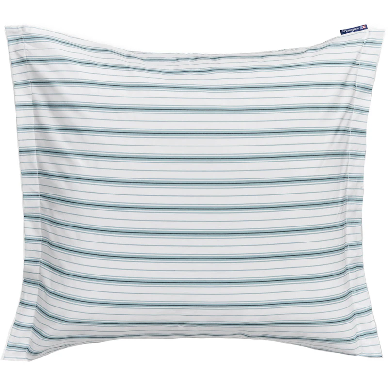 Striped Poplin Tyynynpäällinen 65x65 cm, Valkoinen/Eucalyptus