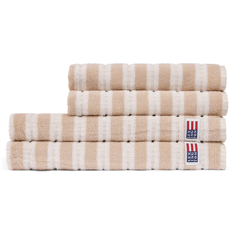 Striped Pyyhe 70x130 cm, Beige