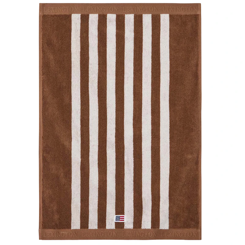 Raidallinen froteepyyhe 50x70 cm, Fudge / Lumikki