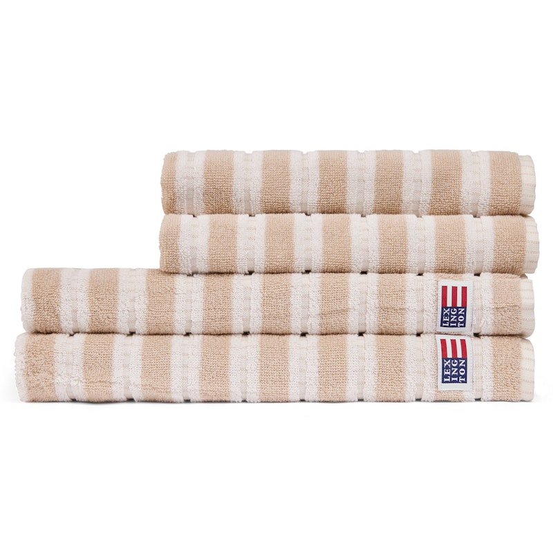 Striped Pyyhe 50x70 cm, Beige