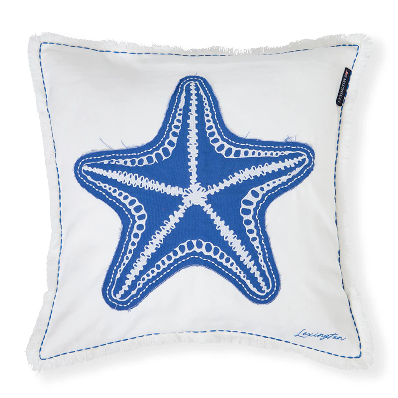 Tyyny 50x50 cm, Valkoinen / Sininen