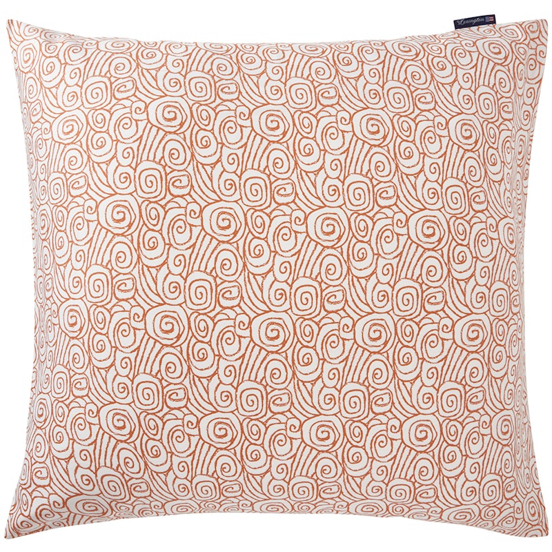 Wave Printed Cotton Sateen Tyynynpäällinen 65x65 cm, Terra