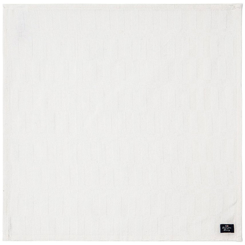 White Jacquard Cotton Servetti 50x50 cm, Valkoinen