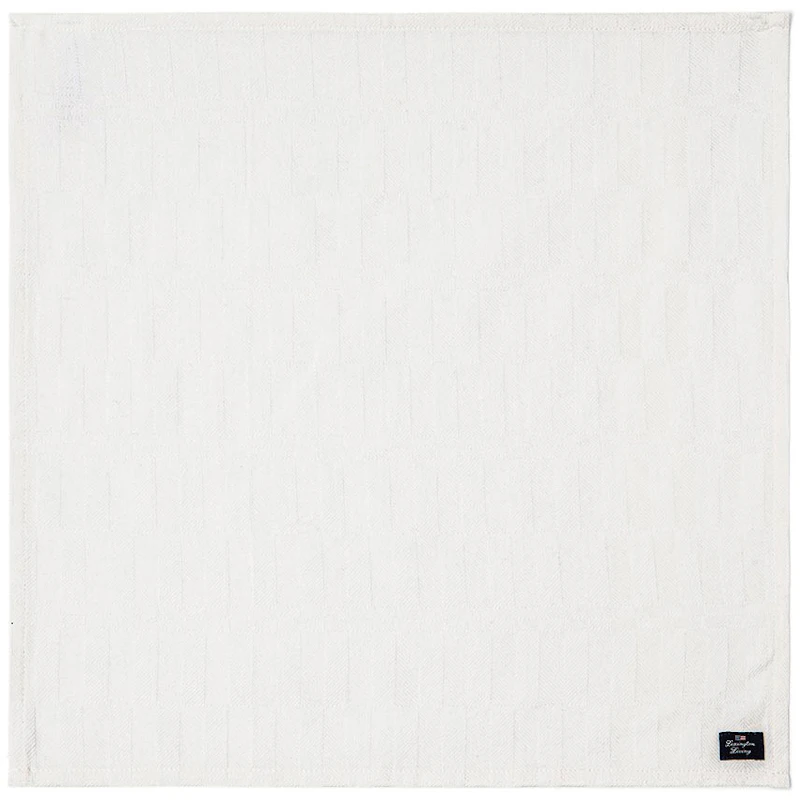 White Jacquard Cotton Servetti 50x50 cm, Valkoinen