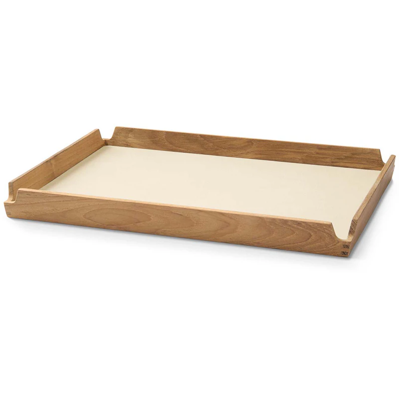 Airy Teak Tray Tarjotin Keskikokoinen, Vanilla