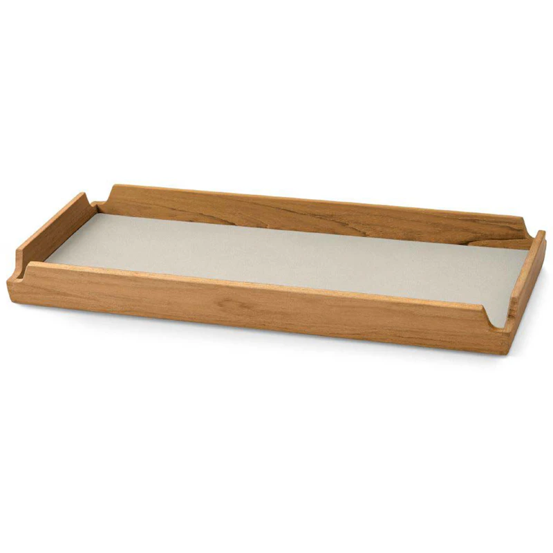 Airy Teak Tarjotin Slim, Oyster White