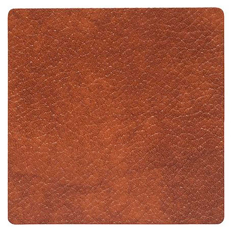 Square Table Mat Bull, 10x10 cm, Cognac