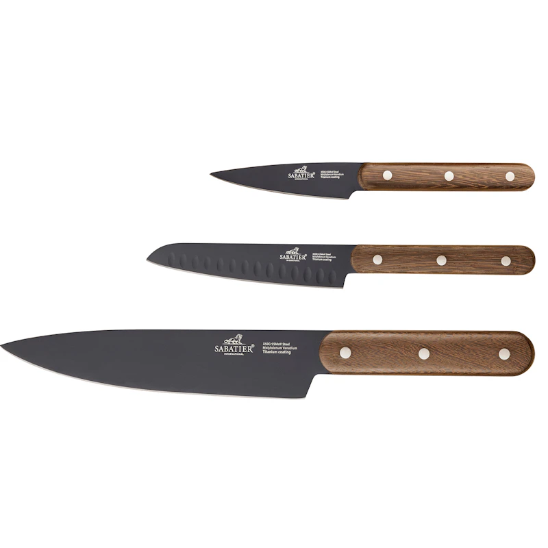 Phenix Veitsisetti 3 Kappaletta, Pähkinäpuu