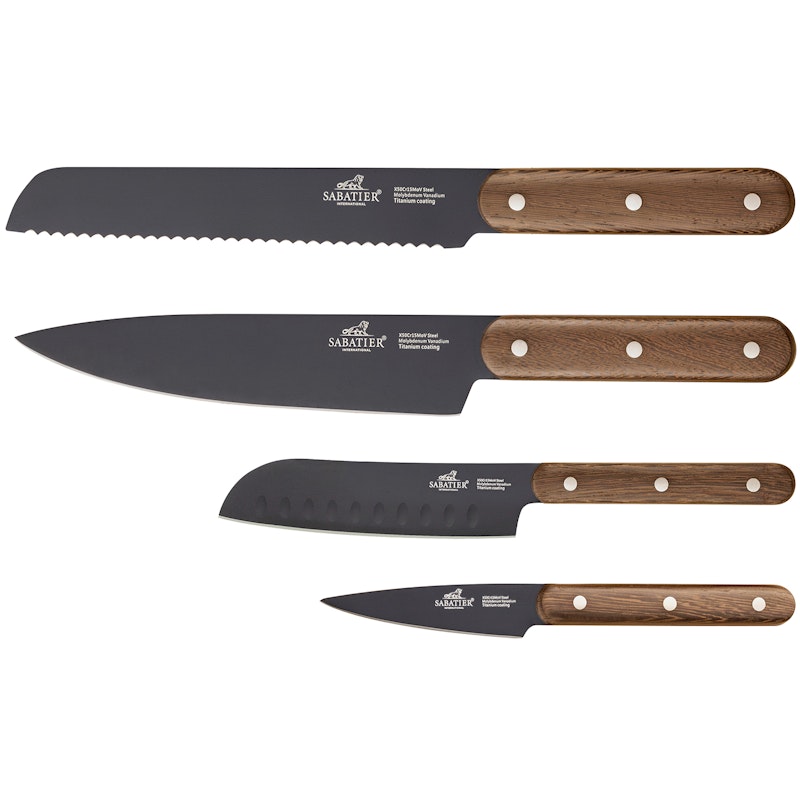 Phenix Veitsisetti 4 Kappaletta, Pähkinäpuu