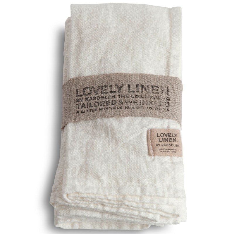 Lovely Napkins 45x45 Honey 4-Pack Servetti 45x45 cm 4-pakkaus Luonnonvalkoinen