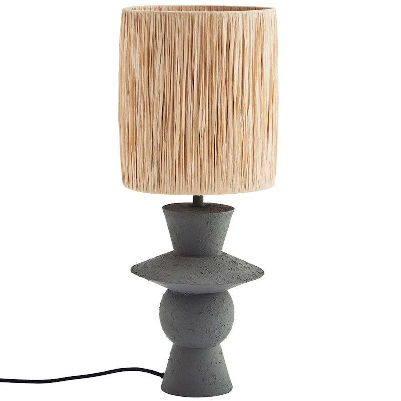Pöytävalaisin Raffia / Rauta, Harmaa