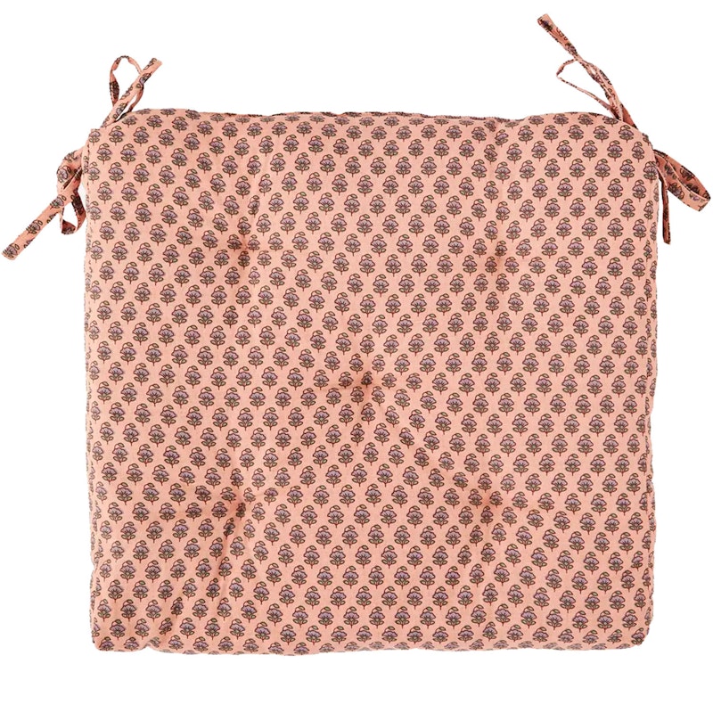 Printed cotton chair pad Istuintyyny 45x45 cm, Coral