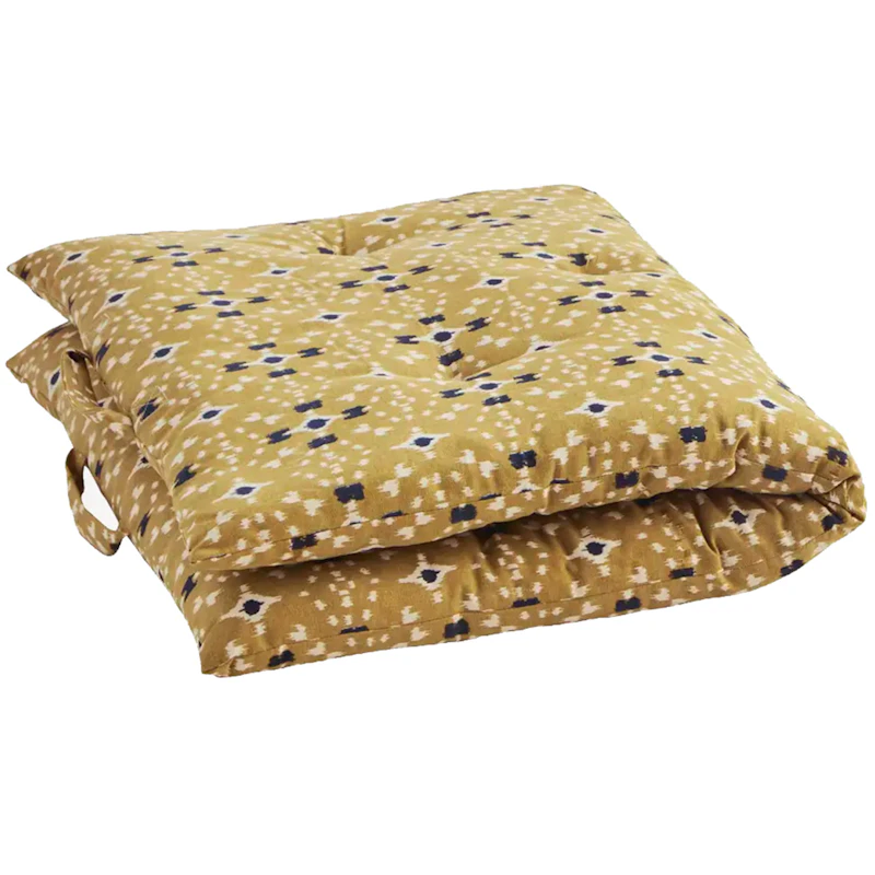 Printed cotton mattress Istuintyyny 60x100 cm, Mustard