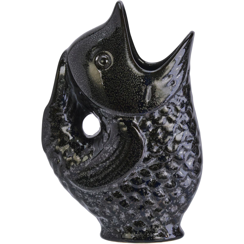 Stoneware fish Vaasi, Musta