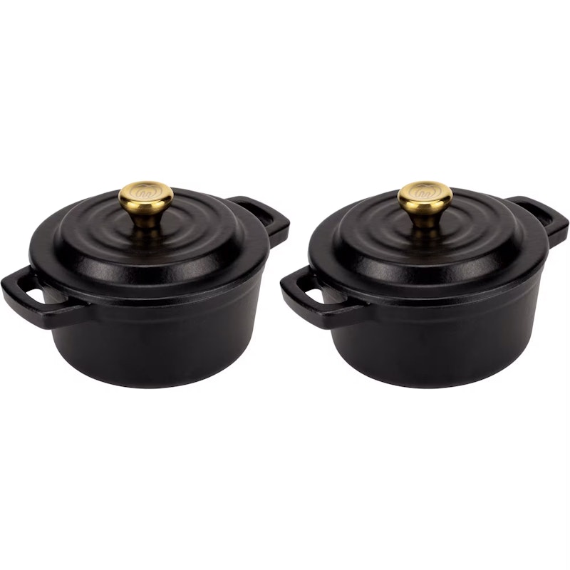 Valurautapata Ø10 cm 2 kpl:n pakkaus, Mattamusta