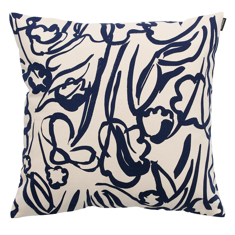 Ensikukat Tyynynpäällinen 50x50 cm, Luonnonvalkoinen / Tummansininen