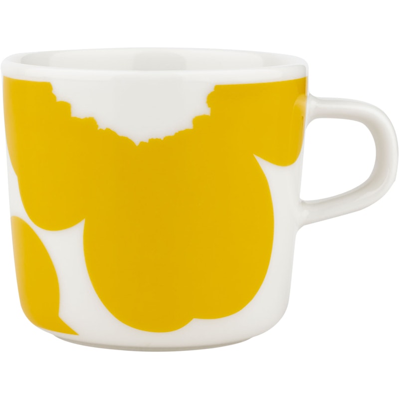 Iso Unikko Kahvikuppi 20 cl, Valkoinen / Spring Yellow