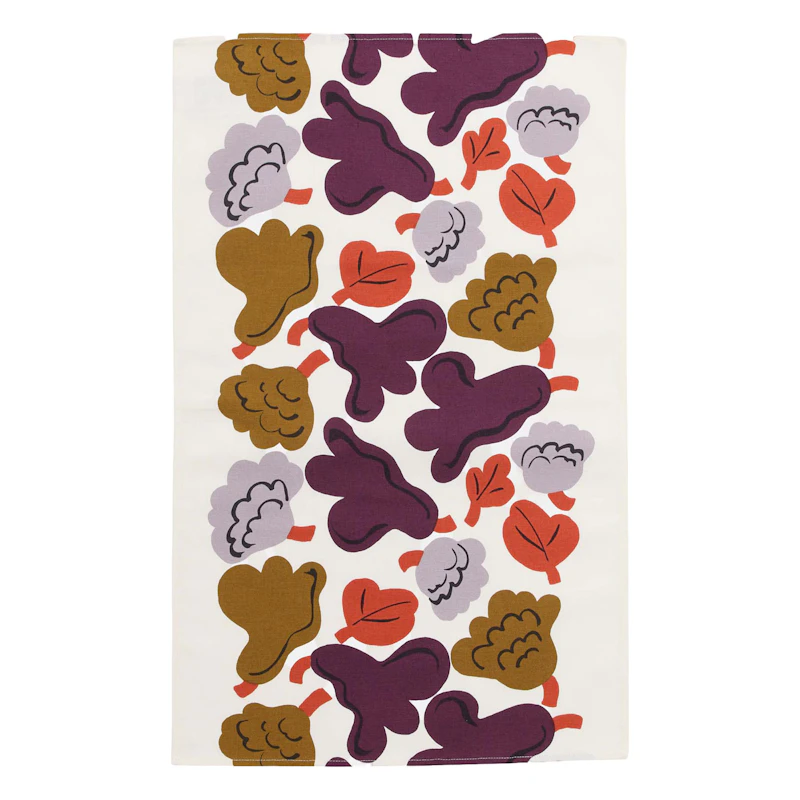 Kukasta Kukkaan Astiapyyhe 43x70 cm, Plum / Pronssinvärinen / Terracotta