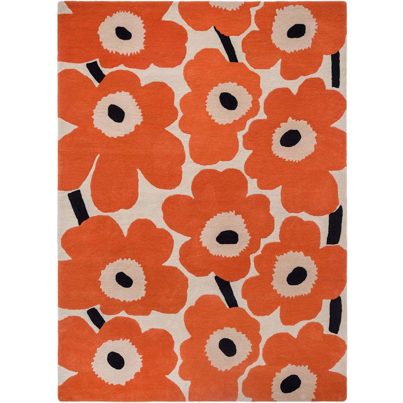 Marimekko Unikko Matto 140x200 cm, Oranssi Punainen