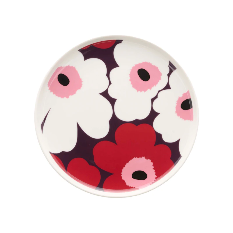 Oiva/Unikko Lautanen Ø20 cm, Luumunvärinen / Cranberry / Pinkki