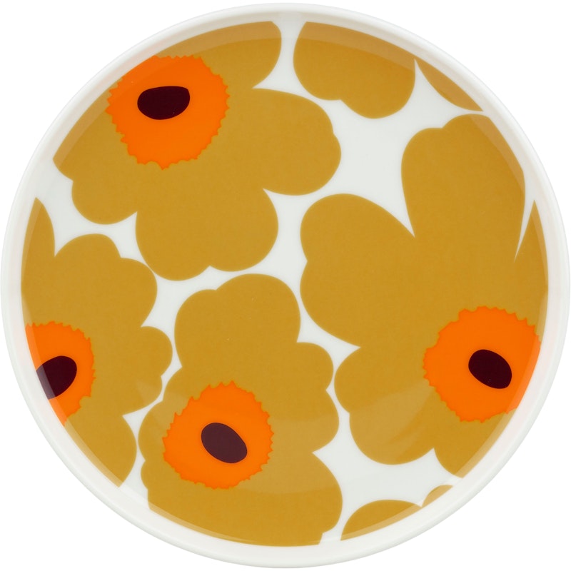Oiva/Unikko Lautanen Ø20 cm, Valkoinen / Caramel