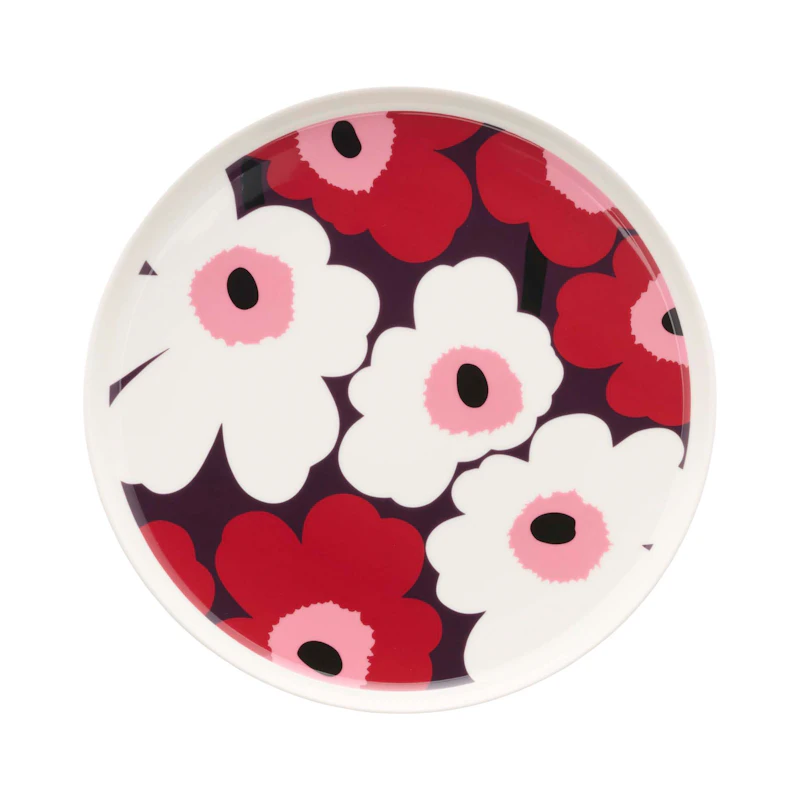 Oiva/Unikko Lautanen Ø25 cm, Luumunvärinen / Cranberry / Pinkki