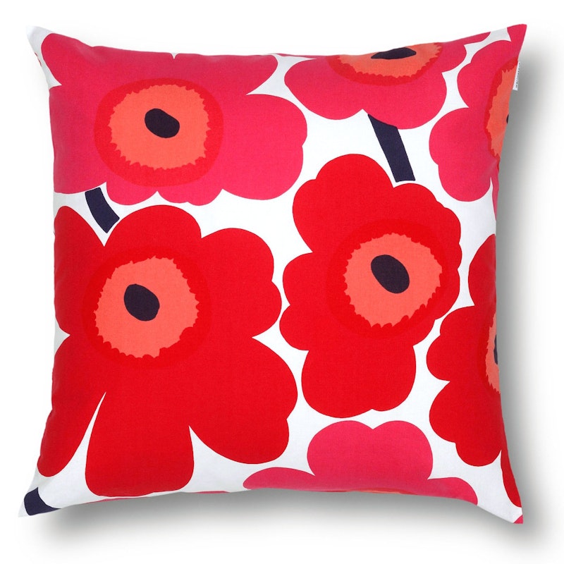 Pieni Unikko Tyynynpäällinen 50x50 cm, Valkoinen / Punainen