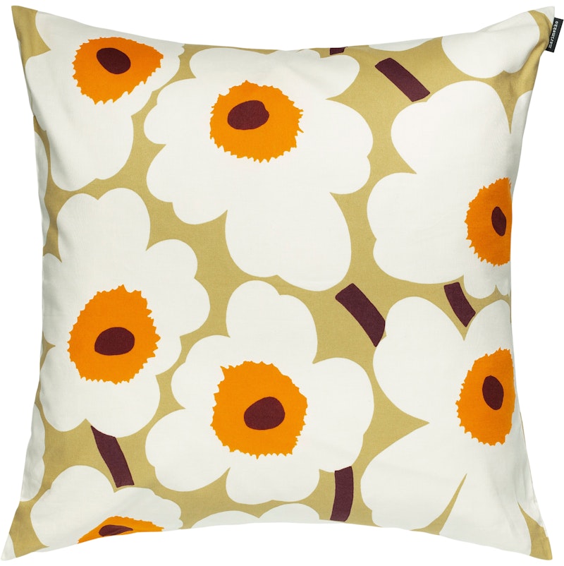 Pieni Unikko Tyynynpäällinen 50x50 cm, Kermanvalkoinen / Caramel