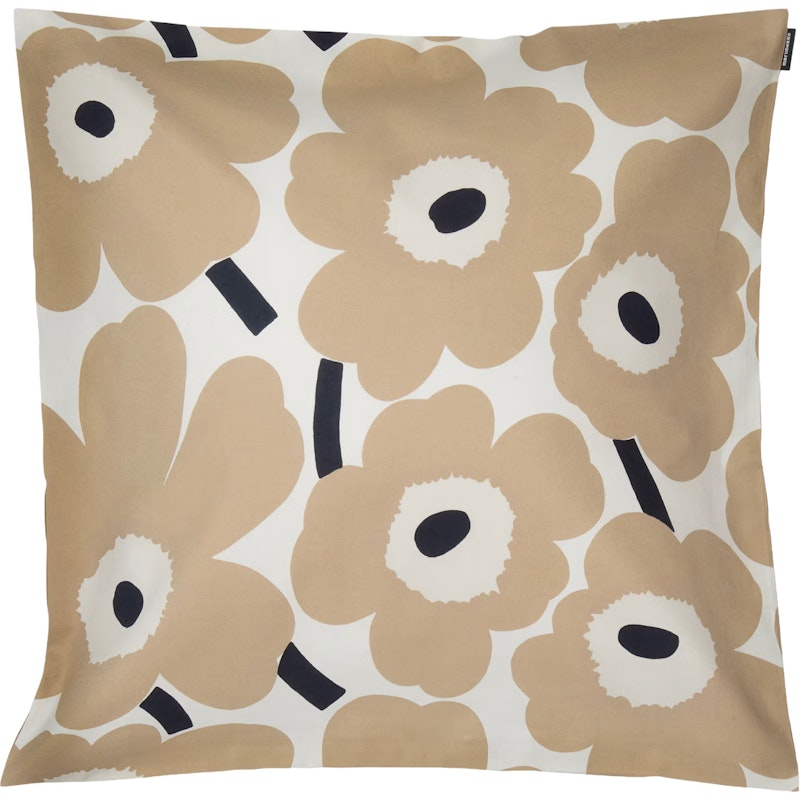 Pieni Unikko Tyynynpäällinen 50x50 cm, Beige / Luonnonvalkoinen / Tummansininen