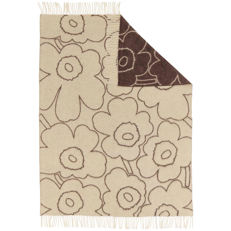 Piirto Unikko Huopa 130x170 cm, Luonnonvalkoinen / Taupe-ruskea