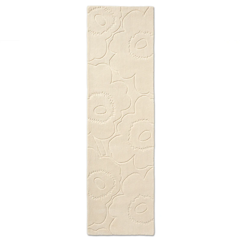 Piirto Unikko Villamatto 70x245 cm, Luonnonvalkoinen