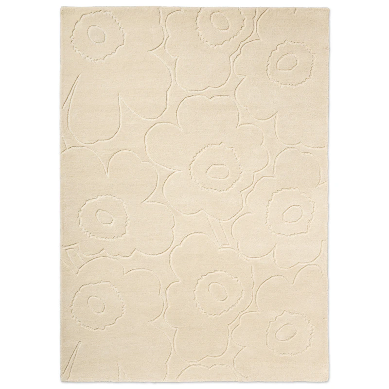 Piirto Unikko Villamatto 200x280 cm, Luonnonvalkoinen
