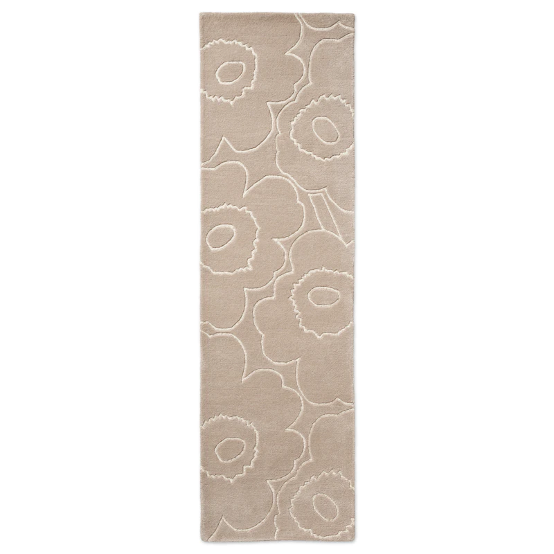 Piirto Unikko Villamatto 70x245 cm, Greige