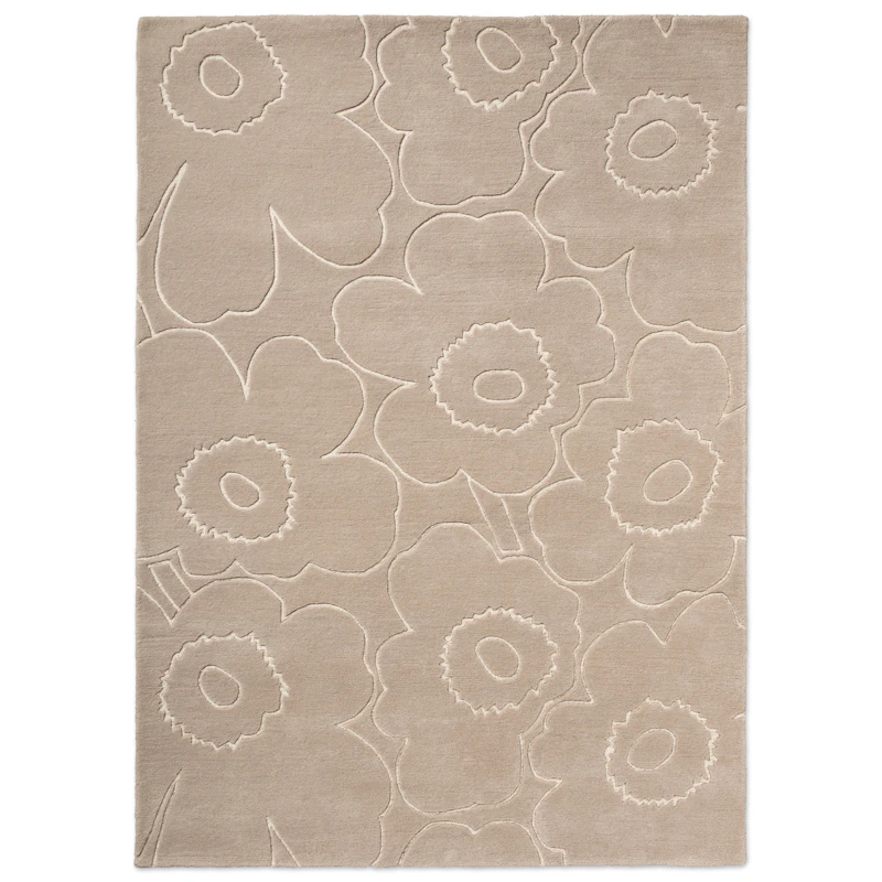 Piirto Unikko Villamatto 140x200 cm, Greige