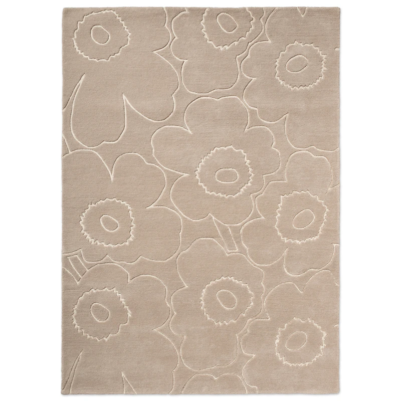 Piirto Unikko Villamatto 170x240 cm, Greige