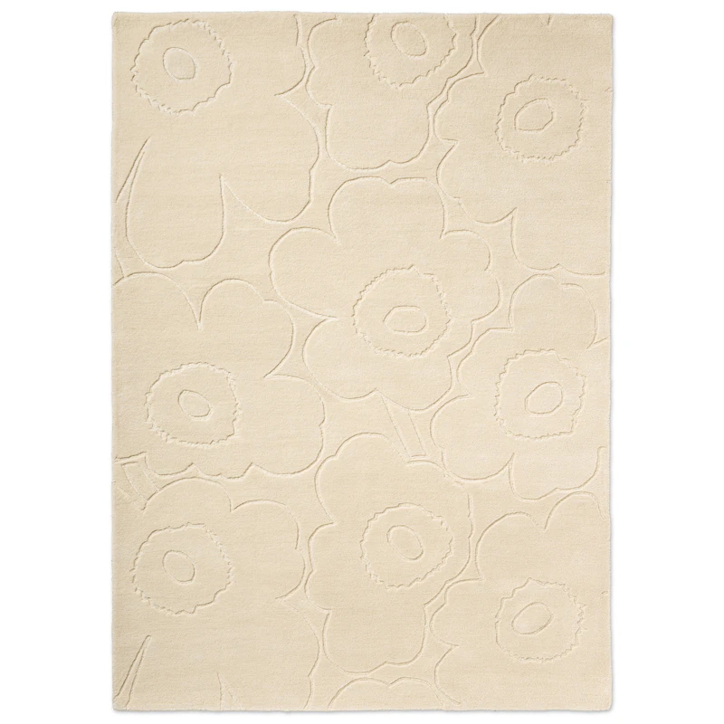 Piirto Unikko Villamatto 140x200 cm, Luonnonvalkoinen