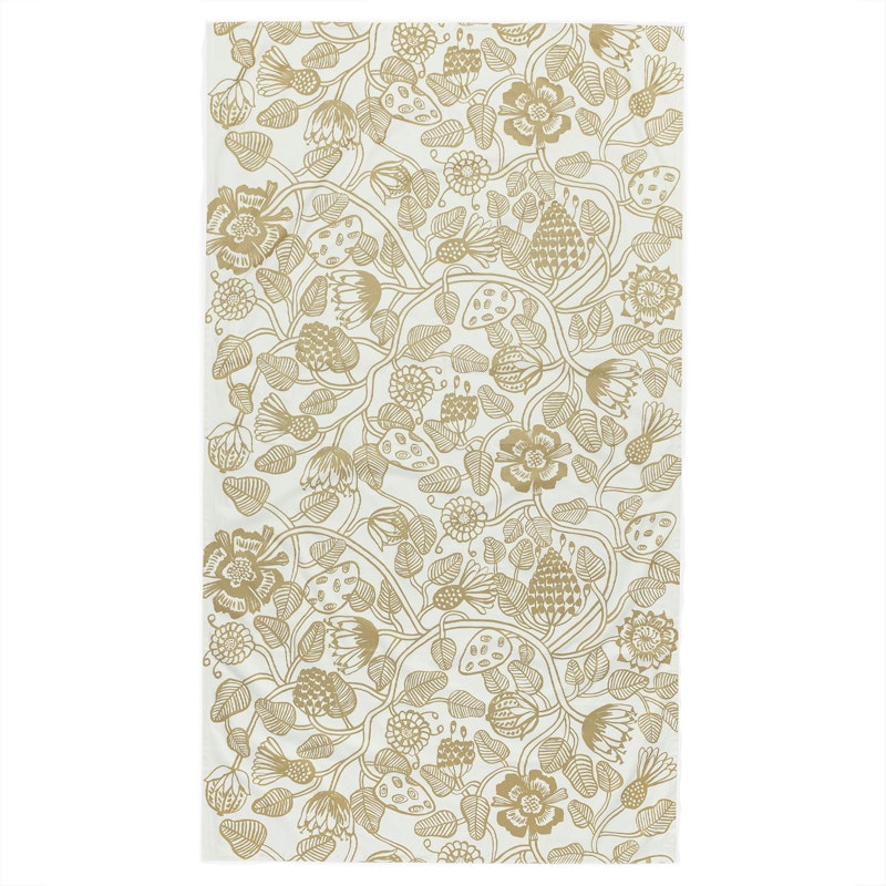 Tiara Pöytäliina 135X250 cm Valkoinen Kulta