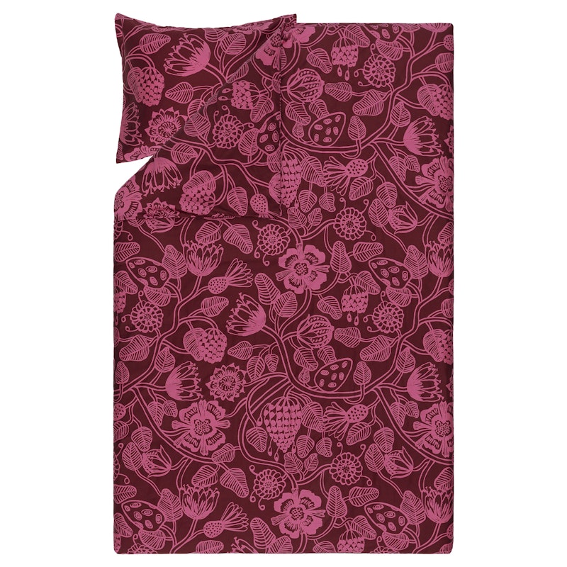 Tiara Sateen Vuodevaatteet 150x210 + 50x60 cm, Pinkit/Burgundinpunaiset