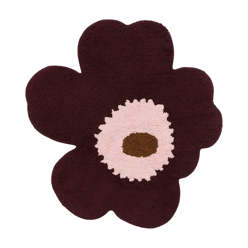 Unikko Kylpymatto 73X74 cm, Luumunvärinen / Toffee / Pinkki