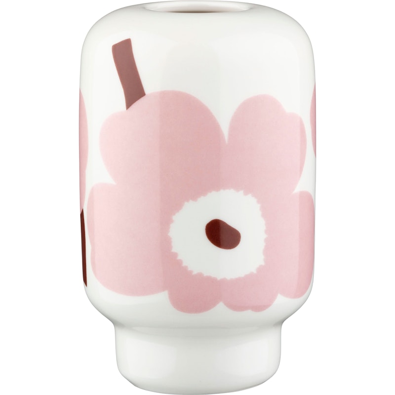 Unikko Vaasi 14 cm, Valkoinen / Light Pink / Pähkinänruskea