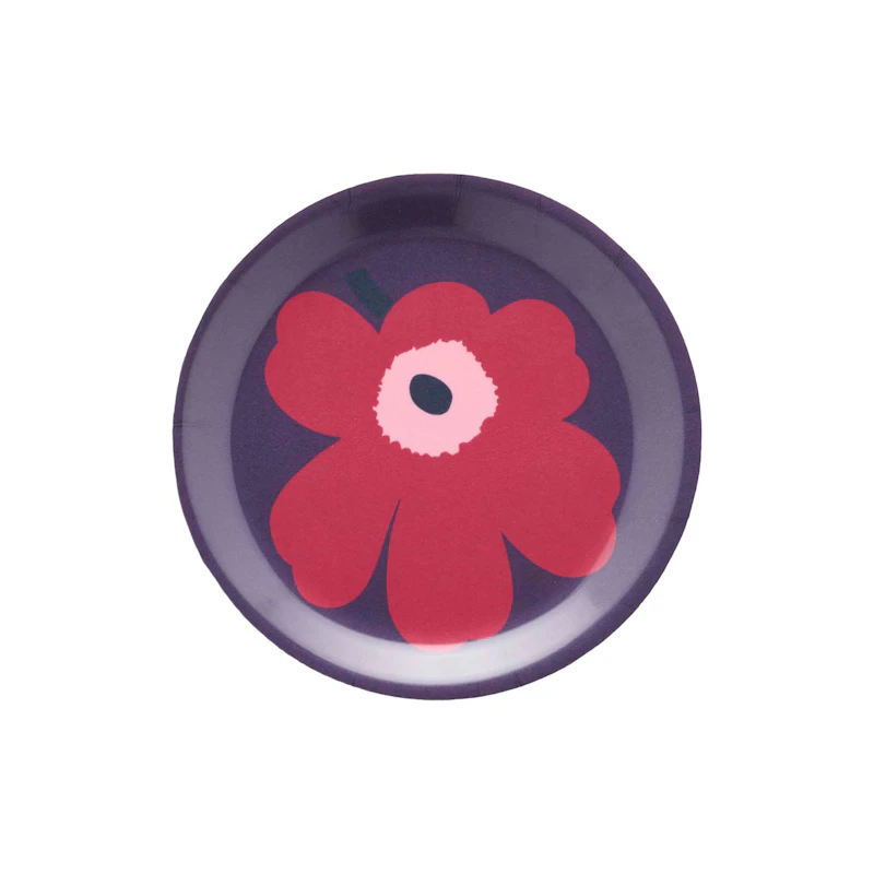 Unikko Lasinalunen Ø11 cm, Luumunvärinen / Cranberry / Pinkki