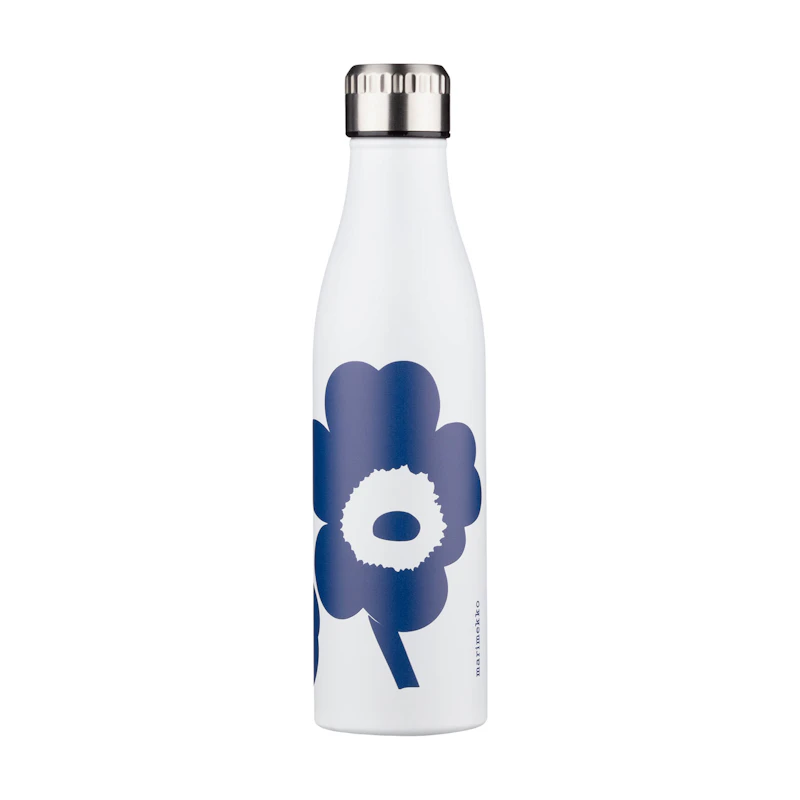 Unikko Juomapullo 500 ml, Valkoinen / Sininen