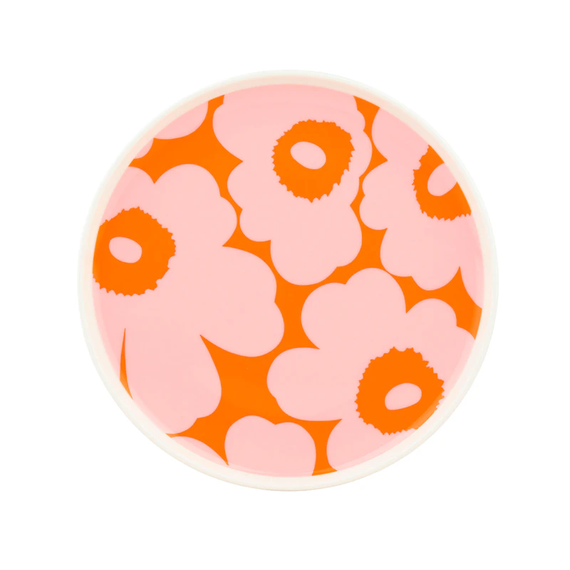 Unikko Lautanen 20 cm, Valkoinen / Pinkki / Oranssi