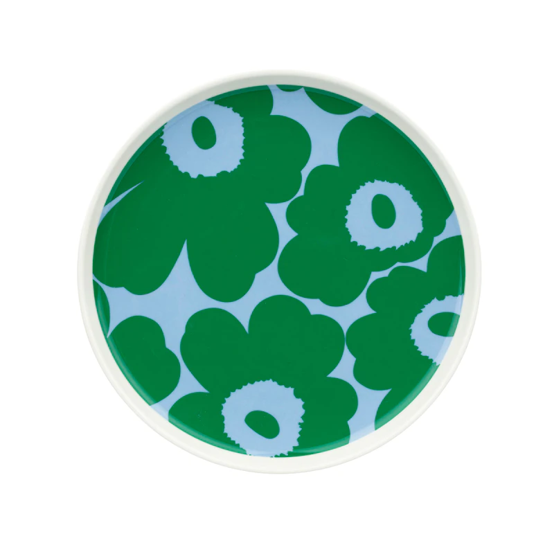 Unikko Lautanen 20 cm, Valkoinen / Vihreä / It Blue