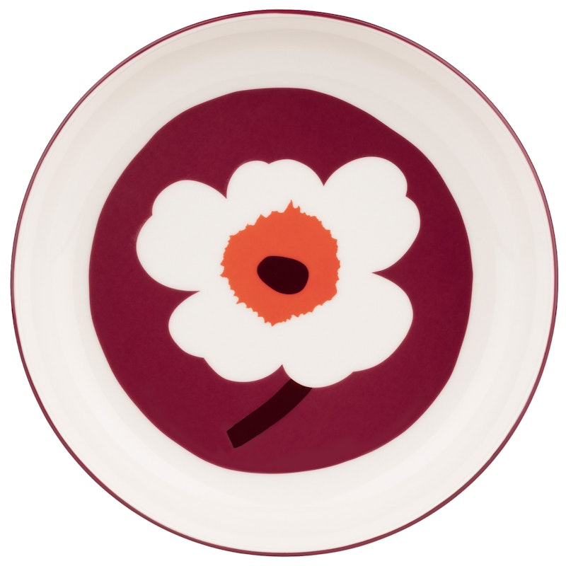 Unikko Tarjoilukulho 20,5 cm, Valkoinen / Pinkki / Tummanvihreä, Valkoinen / Punainen / Burgundinpunainen