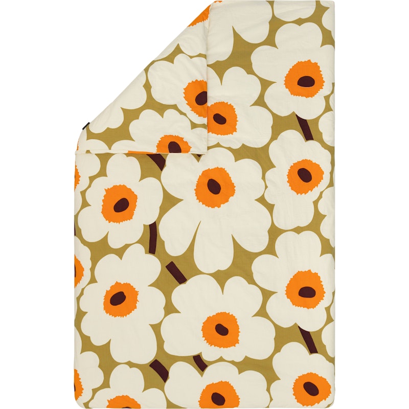 Unikko Pussilakana Cream / Caramel / Warm Orange, 150x210 cm
