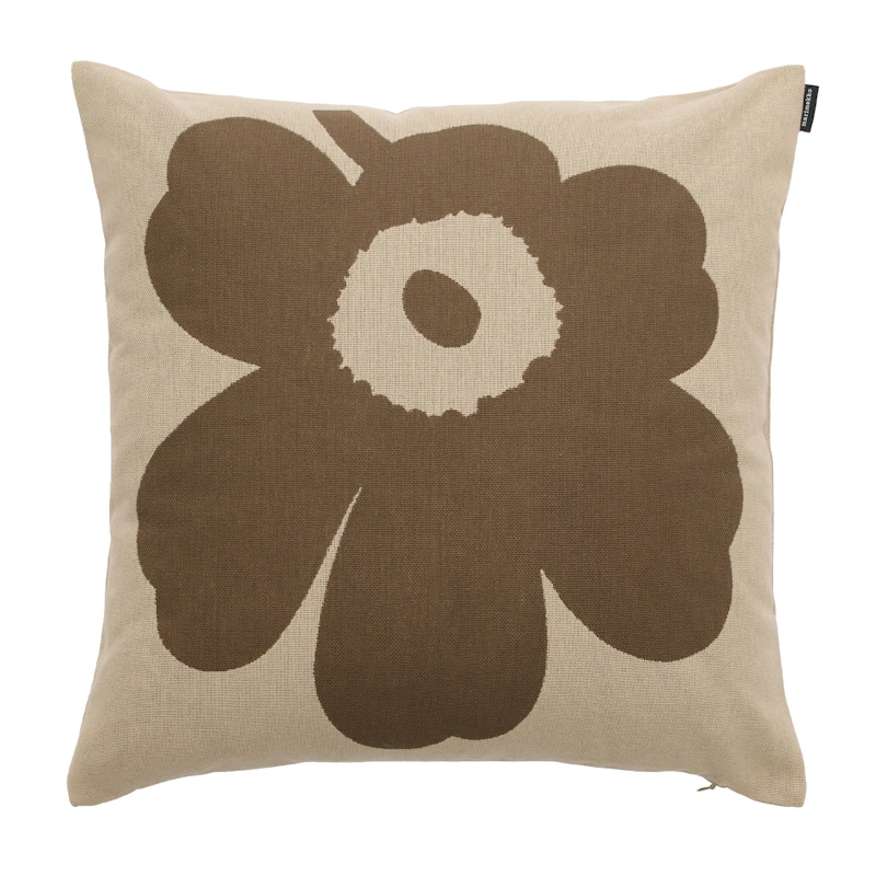Unikko Tyynynpäällinen 50x50 cm, Luonnonvalkoinen / Taupe-ruskea
