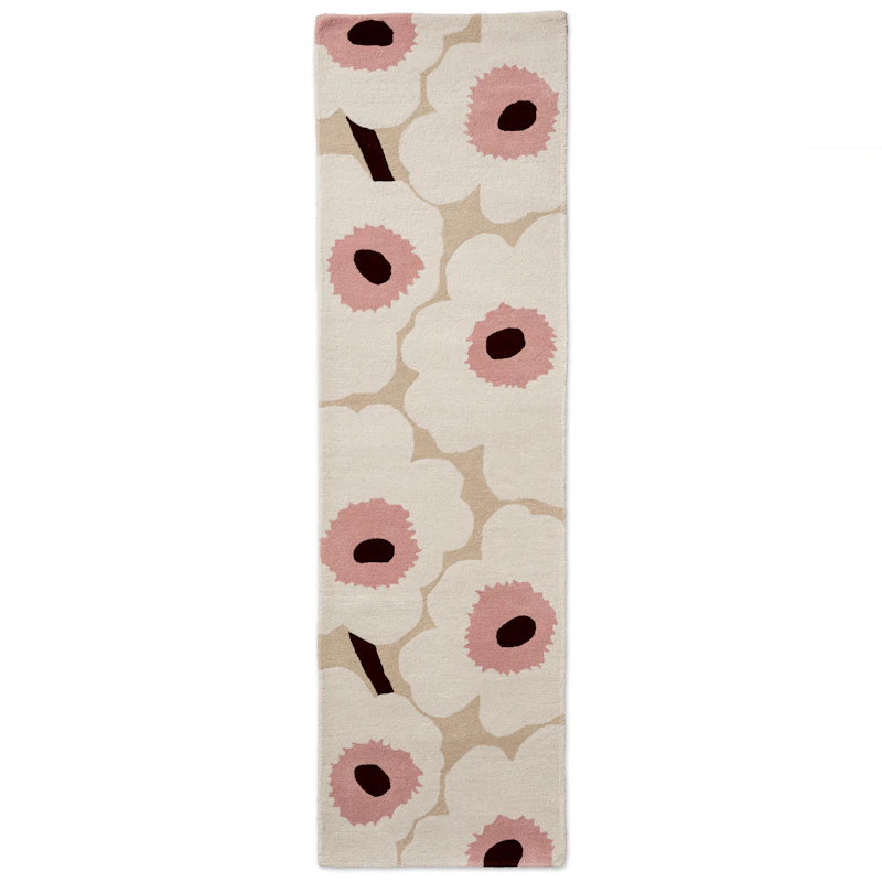 Unikko Villamatto 70x245 cm, Beige/Pinkki